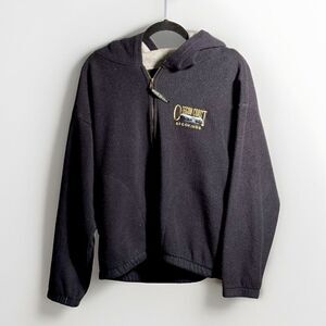 VTG Oregon Coast Brookings Full Zip Fleece Jacket Hooded USA Made Mens S Pockets